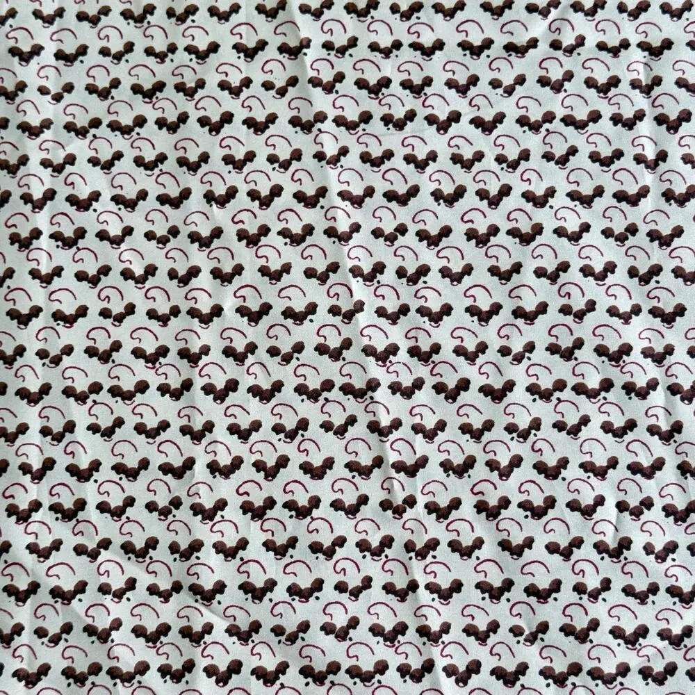 VTG Lauratex Textile Corp 4.3 Yards x 1.64 Yards Polyester Fabric Floral Tan